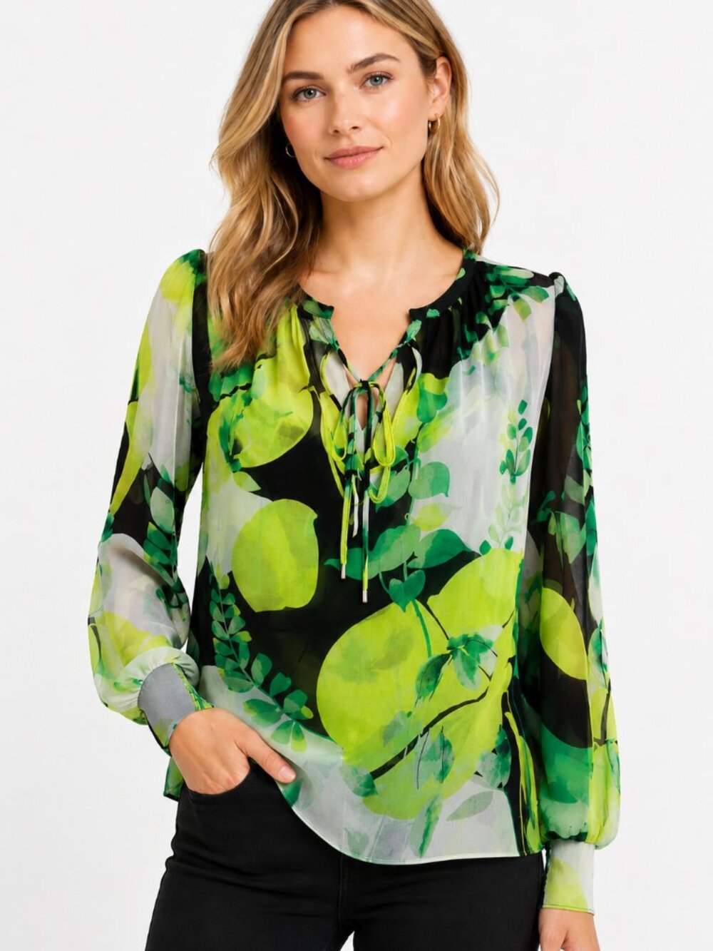 White House Black Market (WHBM) Floral Print Blouse Set – Size M